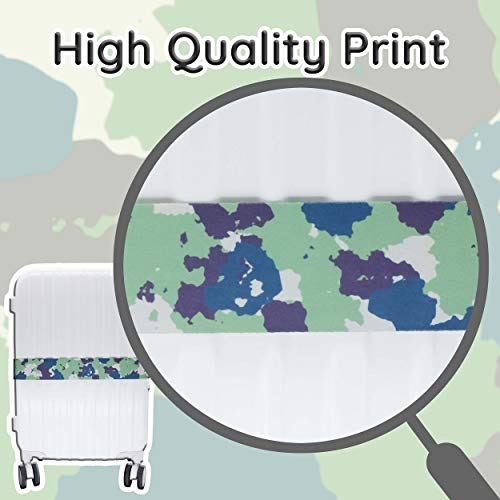 Adjustable Luggage/Suitcase Straps/Belt Tsa Approved - Lockable Travel Accessory - TSA Combination Locking - with Integrated TSA (Travel Sentry Approved) Lock - Green Camouflage