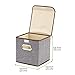 EZOWare 4pc Large Storage Basket Bins with Lid, Linen lidded Fabric Folding Cubes Containers - Gray, 9.8 x 9.8 x 9.8 inches