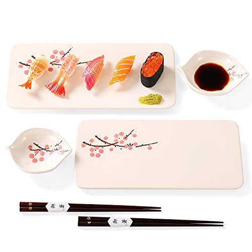Japanese-sushi-plate-set-10-inch-rectangle-ceramic-sushi-dishes-sushi-set-with-2-japanese-dishes-and-2-dipping-dishes-and-2-pairs-of-chopsticks-sushi-serving-set-for-2