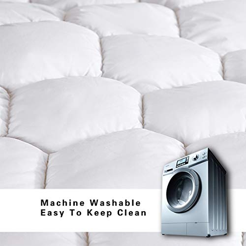 image for Charm heart Mattress Pad Queen Size - Overfilled Cotton Mattress Cover