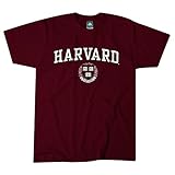 Harvard University T-Shirt by Ivysport - Crest Logo, 100% Cotton, Crimson, Short Sleeve T-shirt