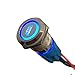 Etopars Momentary 12V 5A Car Auto Blue LED Light Lamp Headlight Push Button Stainless Steel Metal Toggle Switch Socket Plug 19mm Engine Start