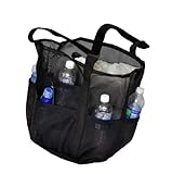 Deluxe Oversized Mesh Family XL Beach Tote / Jumbo Bag w Carabiner Hook