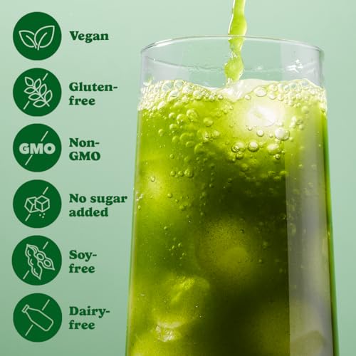 Good Protein Greens Superfood Powder Juice - 100% Natural Digestive Enzyme Greens Powder | Vegan Non-GMO Gluten Free Vitamins Green Powder - Organic Alfalfa Wheat Barley Grass Spirulina Powder | 225g Green Apple