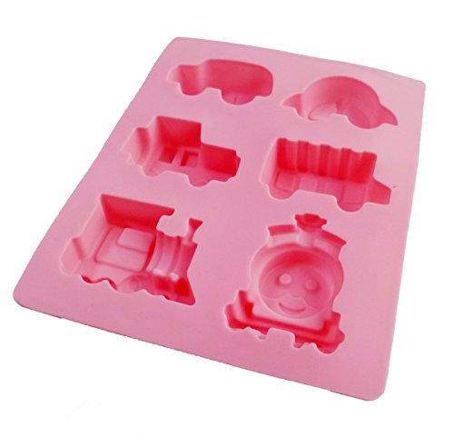 Yunko 6 Cavity Thomas Train and Cute Car Cake Pan Baking Silicone Dessert Chocolate Mold Cookie Mold Pudding Jelly Mold - Thumbnail 2