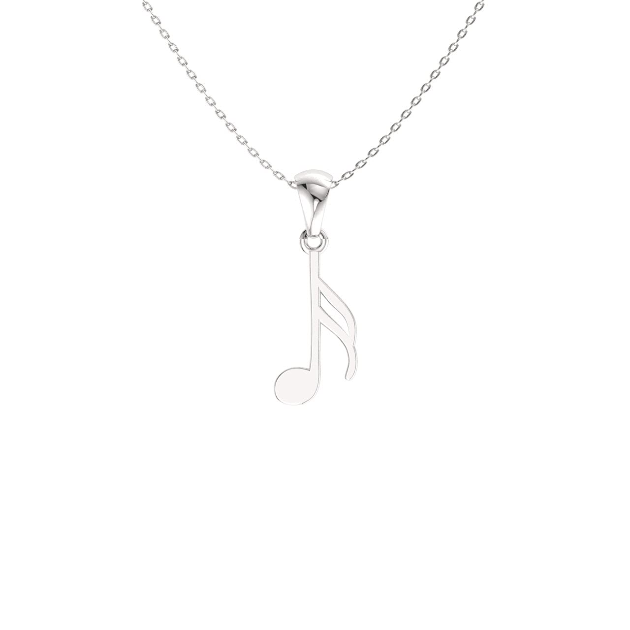 Diamondere Natural and Certified Musical Note Necklace in 925 Sterling Silver | Pendant with Chain