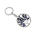 Joya Gift Charm Tree of Life Multicolored Natural Crystal Stone Handmade Circle Keychain Pendant Necklace