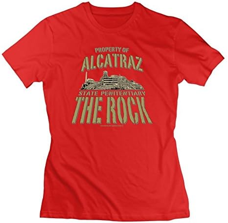 Women Top Clothing Casual Property Of Alcatraz Painting X-large With Organic Cotton Red