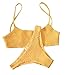 PRETTYGARDEN Women's 2 Piece Bikini Set Cut Out Halter Solid Bathing Suit Swimsuit (Yellow, Medium)