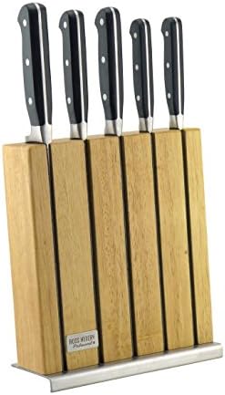 Ross Henery Professional, Full Tang 5 Piece Stainless Steel, Premium Kitchen Knife Set, in wooden block with magnetic slots