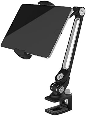 Iwonderful Ipad Air/Mini Sumsung Tablet Universal Smartphone Holder,360 Degree Rotation Clip-on Desktop Mount ,Long-Arm Bracket,,Black