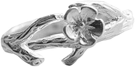 Julie Jewelry S925 sterling silver ring opening plum branches of Korean fashion