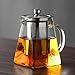 Warmyee Hofu Small Clear High Borosilicate Glass Tea Pot with Removable 304 Stainless Steel Infuser, Heat Resistant Loose Leaf Teapot,Stovetop Safe, 350 ml/11.8 Ounce.