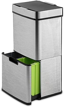 Bigdean Doppel Mulleimer 2x25l 50l Gross Blau Mit Weissem Druckknopf Deckel Fur Mulltrennung 2 Fach Trennmulleimer Duo Abfalleimer Mullbehalter Doppelt Kuche Buro Amazon De Kuche Haushalt
