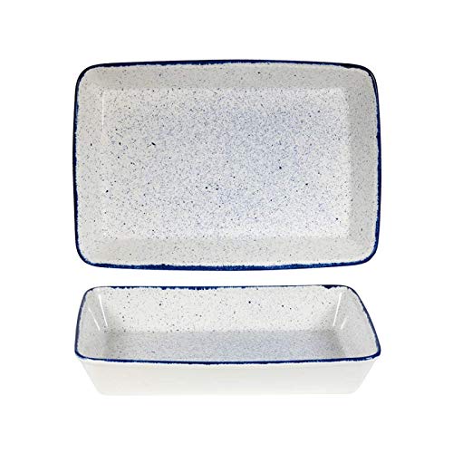Churchill ‎BK707 Stonecast Hints Indigo Rectangle Baking Dish