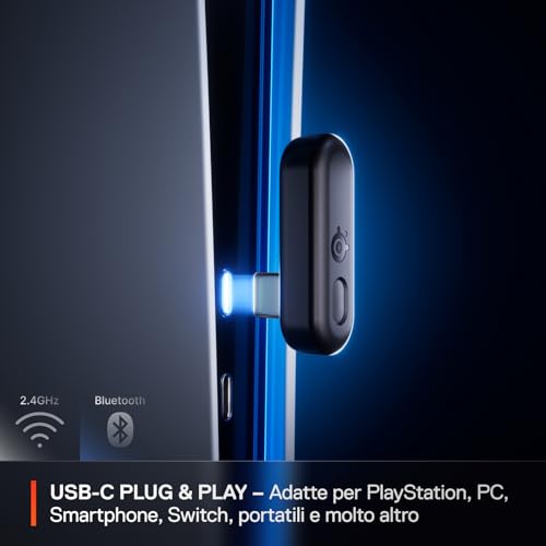 Arctis Nova 3P - Cuffie da gioco multipiattaforma wireless - Controllo via app - Batteria 40h - Driver magnetici al neodimio - 2,4GHz/BT - Mic staccabile - PS5, PS4, PC, Switch - Bianco