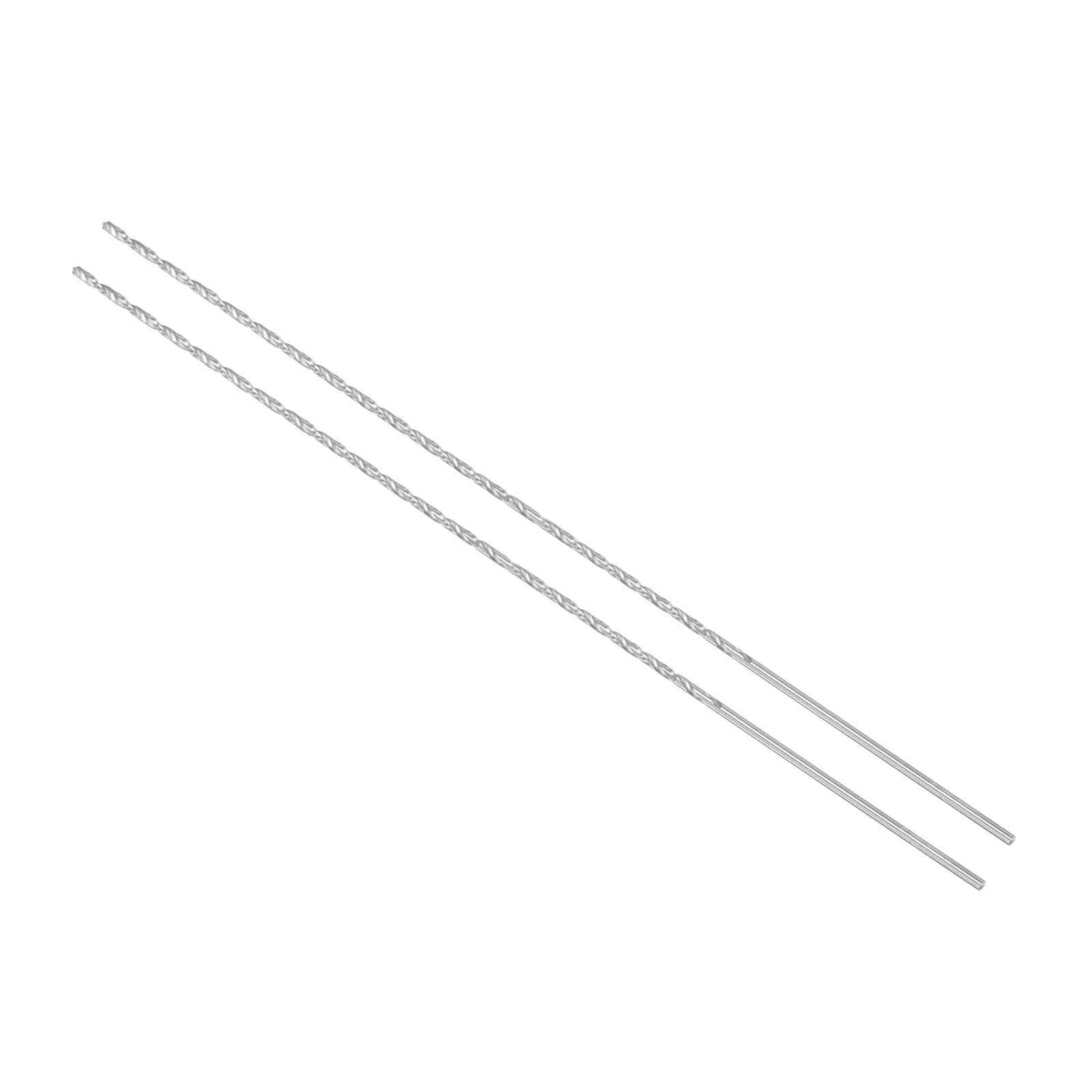 CoCud Extra Long High Speed Steel Twist Drill Bits, 2mm Diameter 300mm Length, Straight Twist Jobber Drill Bit - (Applications: for Metal Woodwork Plastic Aluminum), 2-Pieces