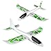 E-SCENERY Led Night Throwing Glider, Inertia Plane Foam Aircraft Toy Hand Launch Airplane Model Outdoor Sports Toy for Kids Children (17 x 16.5 inches) (Green)