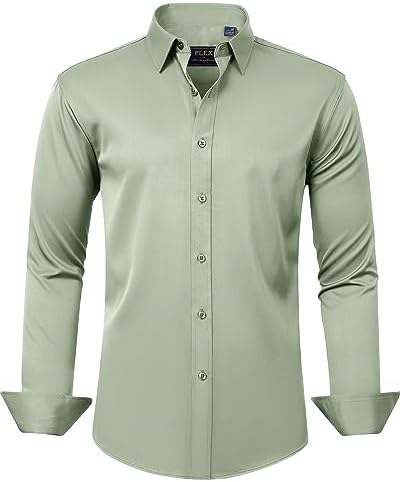 green long sleeve dress shirt Men's Green Paisley Shirt