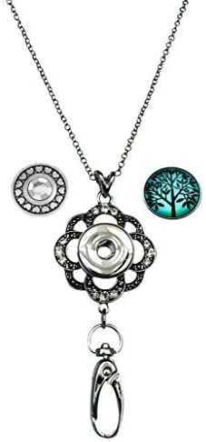 Women's Lanyard - Jeweled One-Snap Pendant Lanyard Ensemble for IDs, Badges, Keys Etc. - Comes with two Snap Charms by Simply Poppies