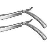 Set of 2 Huge 10.5 inch Sweeney Todd Replica Straight Razors, Silver, Outdoor Stuffs