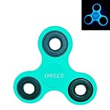 OWLCE Fidget Spinner Glow In The Dark Toys Hand Spinner Light Up with Hybrid Ceramic Bearing Ultra Durable for Adult Children (Luminous Jade green)