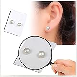 ShiningLove 1 Pair Unisex Fashion Diamante Magnetic Stud Earrings Non-Piercing Clip on Fake Ear Plugs Pearl