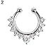 Achieer Nose Ring Septum Piercing Jewelry, Cubic Zircon Fake Septum Nose Ring for Women Non Piercing Clip On Body Piercing Jewelry (Silver)