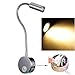 WannaBi Plug Wired Flexible 3 Watts 3W Gooseneck Led Wall Light Sconce Lamp Lighting for Bedroom Reading Bathroom with Plug