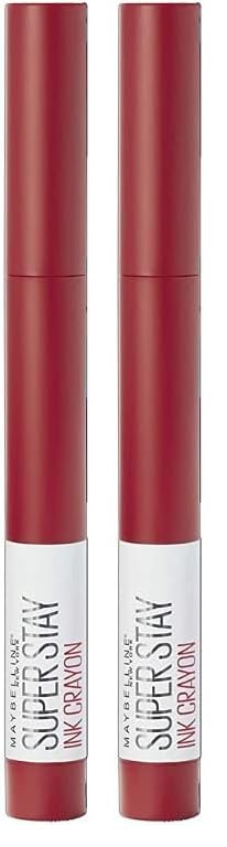 Maybelline Lipstick, Superstay Matte Ink Crayon Longlasting Red Lipstick with Precision Applicator 45 Hustle In Heels (Pack of 2) — image 1