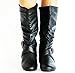 Twisted Women's Shelly Faux Leather Mid-Calf Scrunch Boot with Side Buckle