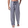 IZOD Men's Plaid Print Relaxed Fit Poplin Drawstring Sleep Pant, Navy/White, XX-Large