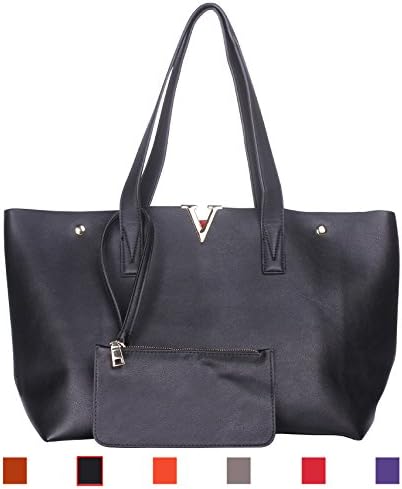GUSTT Women Leather Handbag Purse Totes Shoulder Bags for Ladies (Gp2-black)