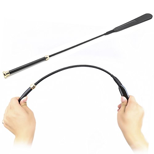 HOT TIME Horse Riding Crop, Horse Whip with Leather Slapper, Jump Bat Whip, Crops - 25.5" - Thumbnail 2