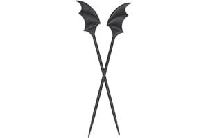 kreepsville 666 Gothic Bat Wing Hair Sticks Vampire Accessory, 1 Count (Pack of 1), Black