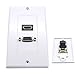 Poyiccot VGA Wall Plates, 1 Port HDMI Female + 1 Port VGA 15P Female AV Wall Outlet Video Socket Face Connector Plate White ABS (1HDMI+1VGA) primary