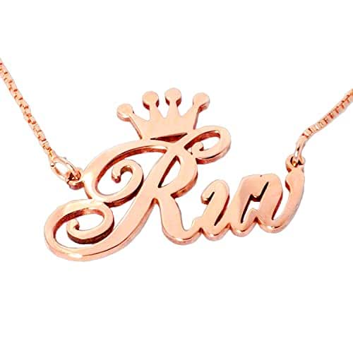 Name Crown Pendant Necklace Customized 