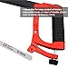 HAUTMEC 12-Inch Adjustable Tension Hacksaw with Blade Storage, 45°/90° Cutting Angles, High Tension Steel Frame & 24 TPI Bi-Metal Blade for Metal, PVC, Wood – HT0015
