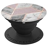 PopSockets: Luxurious Rose Gold and Geometric Marble - PopSockets Grip and Stand for Phones and Tablets