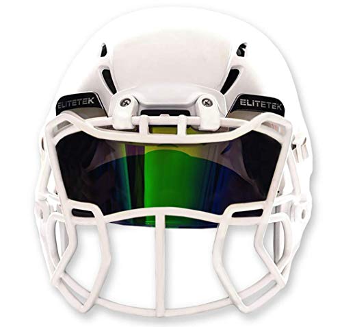 EliteTek Color Football & Lacrosse Eye-Shield Facemask Visor - Fits Youth & Adult Helmets (Dark Green Smoked)