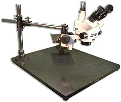 Meiji Techno America EMZ-5TR+MA502+F+UL 0.7x - 4.5x Trinocular Zoom Stereo Body, Eyepiece, Focus block, Wide Surface laminate Stand
