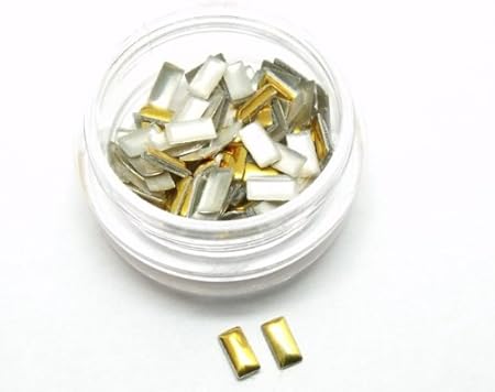 Amazon 激安98円 ネイルスタッズ レクタングル ゴールド 5 2mm 100粒ケース入り入り Blinkieee ラインストーン 通販