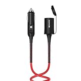 BC Master Cigarette Lighter Extension Cord 13Ft/4M Safety Durable 12V/24V Power Cable with Car Cigarette Lighter Plug Socket
