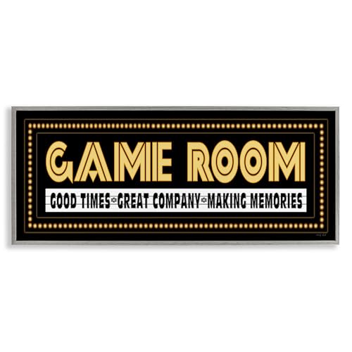 Stupell Industries Arcade Game Room Quote Vintage Style Sign, Design by Cindy J…