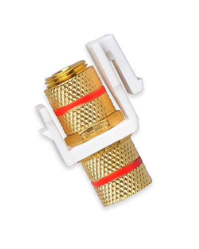 DCFun Speaker Binding Post Banana Keystone Jack Inserts Connector for Wallplate - Pack of 4 - Thumbnail 3
