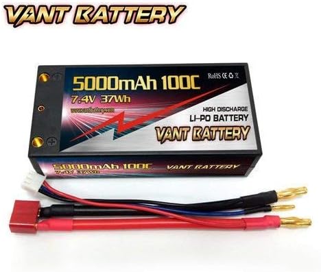 VANT 5000mAh 2S 7.4 100C-200C Shorty LiPo Battery gens ace losi 22 Protek reedy