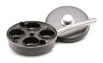 Farberware Accessories Aluminum Nonstick 4-Cup Covered Egg Poacher Skillet, Gray
