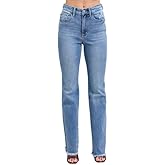 Judy Blue High Waist Bootcut Jeans with Fray Hem – Stylish and Comfortable Cotton-Blend Denim for Women - 82486