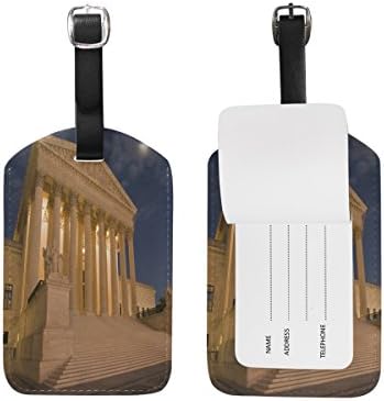 Saobao Travel Luggage Tag US Supreme Court PU Leather Baggage Suitcase Travel ID Bag Tag, 1Pcs