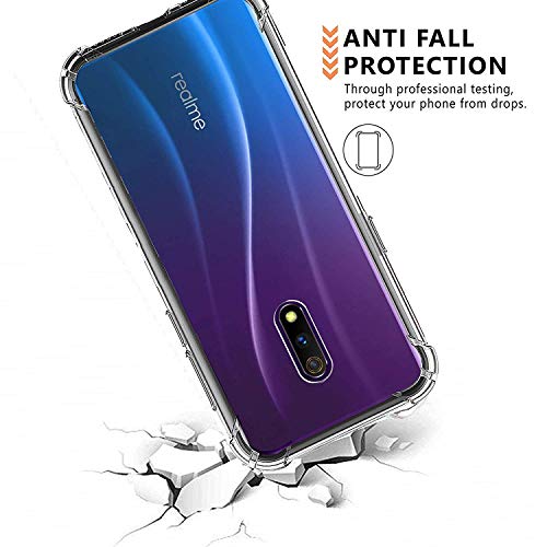 Realme X Bumper Transparent Cover Case Shockproof and Waterproof (Corner Protection with Air Cushion Technology)